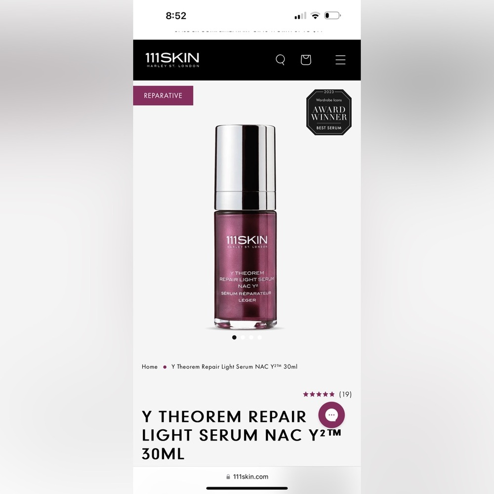 111SKIN Y THEOREM REPAIR LIGHT SERUM NAC Y²™ 30ML